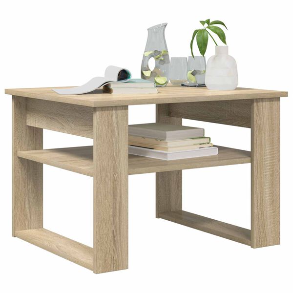 vidaXL Salontafel met opslag Sonoma Eiken 64 x 54 x 44 cm Bewerkt hout