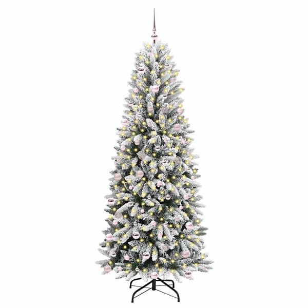 vidaXL Kunstkerstboom Wit 240 cm PVC en Plastic en Staal en PE
