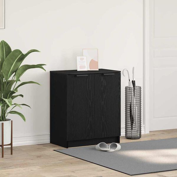 vidaXL Schoenenkast met plank Zwart Eiken 59 x 35 x 70 cm Bewerkt hout