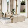 vidaXL 6-delige Loungeset met kussens poly rattan beige