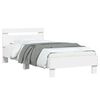 vidaXL Bedframe met hoofdbord en LED-verlichting wit 90x200 cm