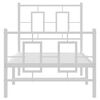 vidaXL Bedframe met hoofd- en voeteneinde metaal wit 75x190 cm