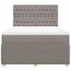 vidaXL Boxspring met matras stof taupe 160x200 cm