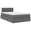 vidaXL Opbergbed met LED met matras Donkergrijs 120 x 190 cm Stof