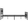 vidaXL Bedframe met hoofd- en voeteneinde metaal zwart 183x213 cm