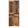 vidaXL Hoge kast met lade 2 pcs Oudhout Bewerkt hout