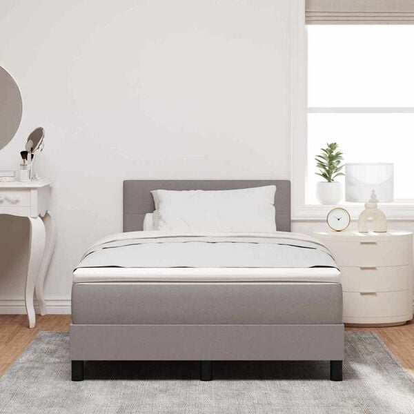 vidaXL Boxspringbed met matras met hoofdeinde Taupe 120 x 190 cm Stof