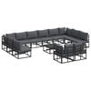 vidaXL Tuinbankenset 13 st Zwart Aluminium