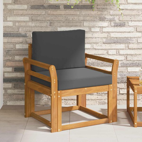 vidaXL Tuinbank Massief Acaciahout en Polyester Naturel