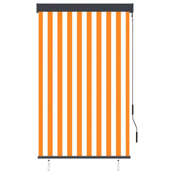 vidaXL Rolgordijn voor buiten 100x250 cm wit en oranje