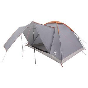 vidaXL Kamperen tent Grijs en Oranje 6-persoons Polyester en staal