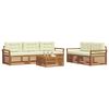 vidaXL Buiten bankenset met kussen 6 pcs Natuurlijk en Cr&egrave;me