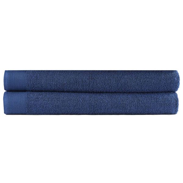 vidaXL 2-delige Saunahanddoekenset 450 g/m&sup2; 80x200 cm katoen blauw