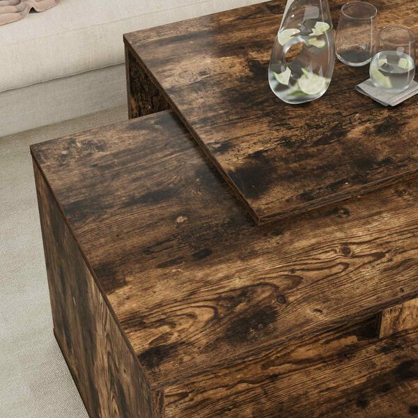 vidaXL Koffietafel Set 2 pcs Gerookt eiken Bewerkt hout