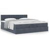 vidaXL Ottoman bed met matras 200x200 cm fluweel donkergrijs