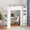 vidaXL Loft Bedframe met Bureau Wit 90 x 200 cm Bewerkt hout