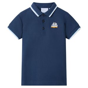 vidaXL Kinderpoloshirt 92 donkerblauw