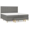 vidaXL Boxspring met matras stof donkergrijs 200x200 cm