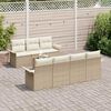 vidaXL Tuinbankenset met kussen 8 pcs Beige poly rattan