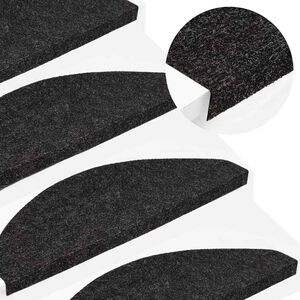 vidaXL Trapmatten zelfklevend 15 st 56x17x3 cm zwart