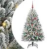 vidaXL Kunstkerstboom met 150 LED Groen en Wit 150 cm PVC en Metaal