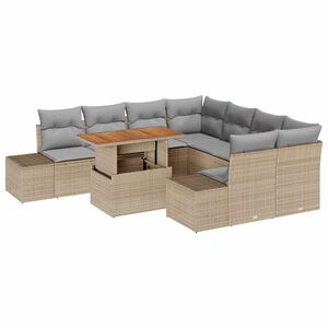 vidaXL Tuinbankenset 9 st Beige en Grijs
