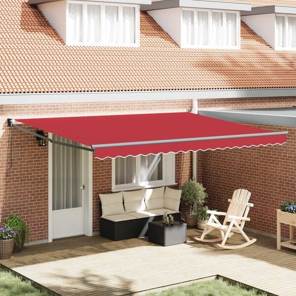 vidaXL Markies Rood 4,5 &times; 3 m Polyester en metaal