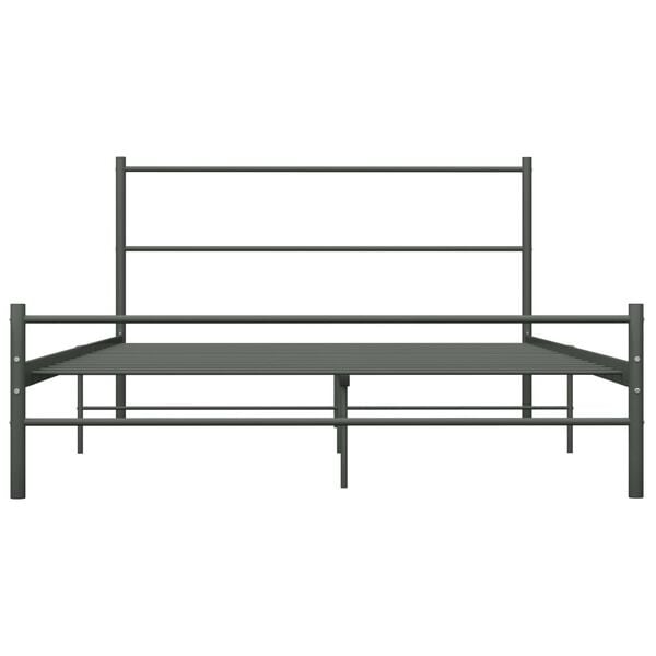 vidaXL Bedframe metaal grijs 120x200 cm