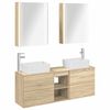 vidaXL Badkamermeubelset 5 pcs Sonoma Eiken Bewerkt hout en glas