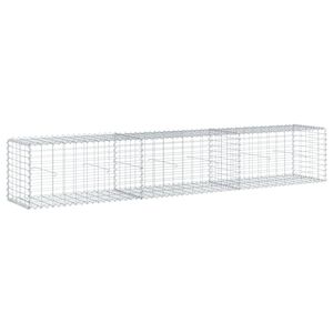 vidaXL Schanskorf 300x50x50 cm gegalvaniseerd ijzer zilverkleurig