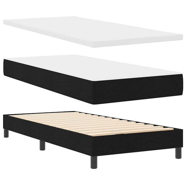 vidaXL Boxspringbed met matras Zwart 200 x 80 cm Polyester