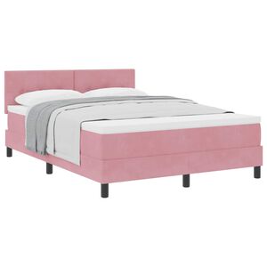 vidaXL Boxspringbed met matras Roze 140 x 190 cm Fluweel