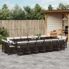 vidaXL 17-delige Tuinset met kussens poly rattan bruin