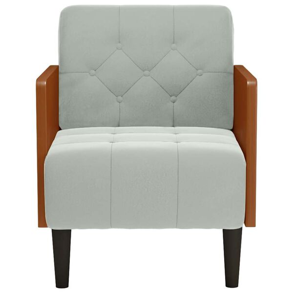 vidaXL Fauteuil met armleuningen Lichtgrijs 55 cm Fluweel