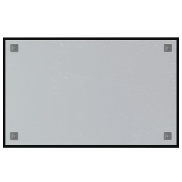 vidaXL Magneetbord voor aan de wand 80x50 cm gehard glas zwart