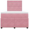 vidaXL Boxspring met matras fluweel roze 120x200 cm