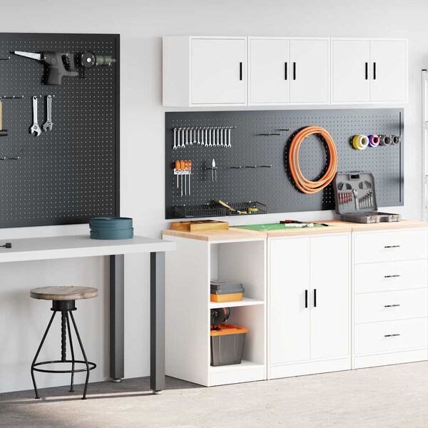 vidaXL Garagekasten 2 st spaanplaat wit