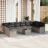 vidaXL Tuin Sofa Set met kussen 11 pcs Lichtgrijs Poly riet