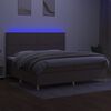 vidaXL Boxspring met matras en LED stof taupe 200x200 cm