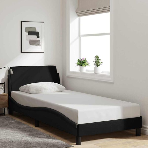 vidaXL Bedframe met hoofdeinde "Dover" 90x200 cm stof zwart