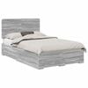 vidaXL Bedframe met lade Grijs Sonoma 120 x 190 cm Bewerkt hout