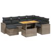 vidaXL 8-delige Loungeset met kussens poly rattan grijs