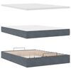 vidaXL Ottoman bed met matras en LED's 140x200cm fluweel donkergrijs