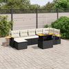 vidaXL 8-delige Loungeset met kussens poly rattan zwart