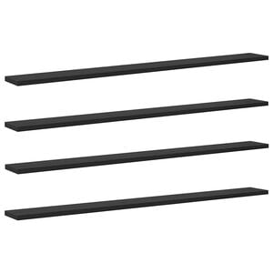 vidaXL Boekenplank Bord 4 pcs Zwart 100 x 10 x 1,5 cm Bewerkt hout