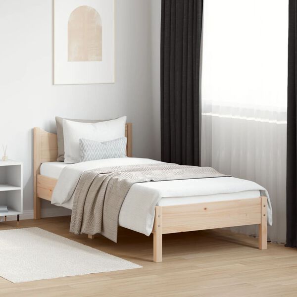 vidaXL Bedframe zonder matras massief grenenhout 75x190 cm
