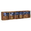 vidaXL LED Sideboard Oudhout 283 x 37 x 67 cm Bewerkt hout
