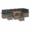 vidaXL Tuin Sofa Set met kussen met opslag 9 pcs Grijs