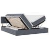 vidaXL Bed met LED-stripverlichting Donkergrijs 180 x 200 cm Fluweel