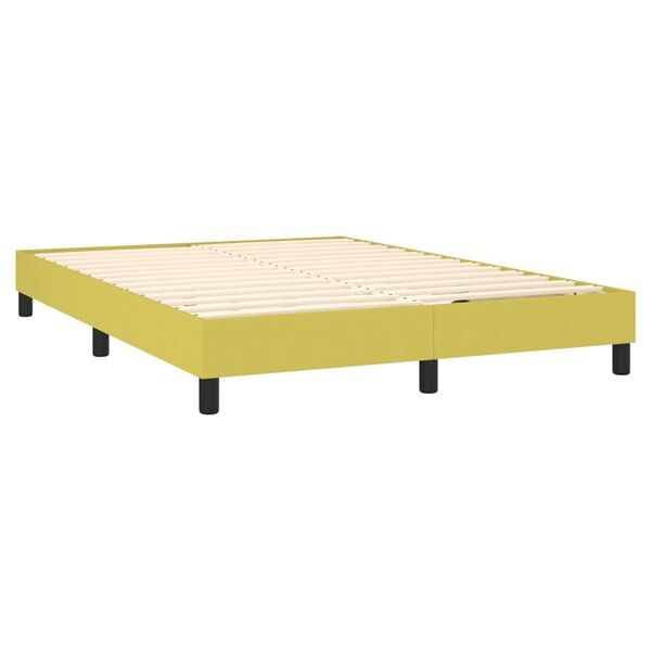 vidaXL Boxspring met matras stof groen 140x200 cm